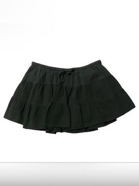 2000s Vintage Y2k Black Tiered Tier Mini Skirt About a Size Small